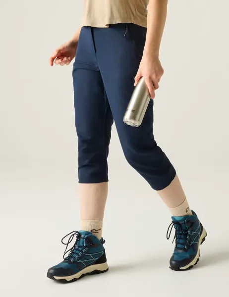 Regatta Chaska III Capri Cropped Walking Trousers Navy