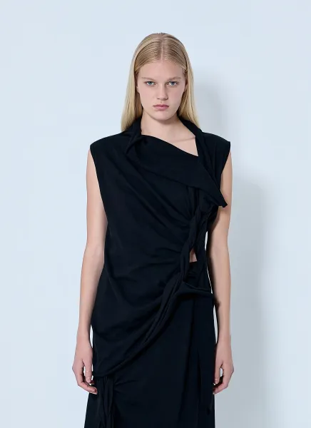 High Twisted French Terry Braided Top