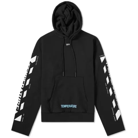 Diagonal Temperature Cropped Hoody