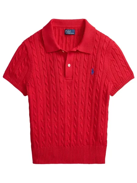 Cropped Polo Shirt Red