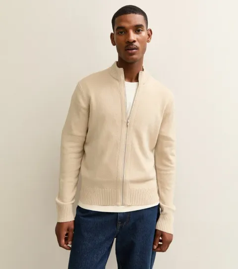 Men's Stone Regular Zip Up Jumper