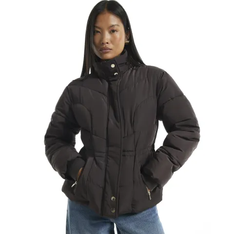 River Island Petite Cinched Waist Padded Jacket