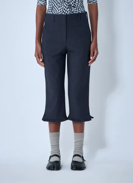 Stretch Stripe Capri Pants