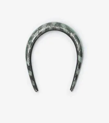 Check Mesh Headband in Gulf blue