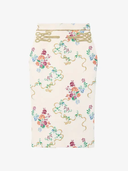 Summer Floral Pencil Skirt