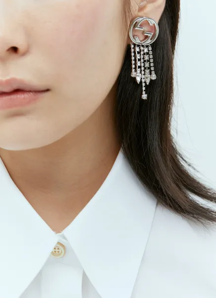 Interlocking G Crystal Single Earring