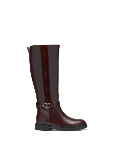 Clarks Leather Knee High Boots Brown