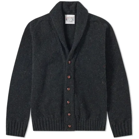 Jamieson's of Shetland Elbow Patch Shawl Collar Cardigan