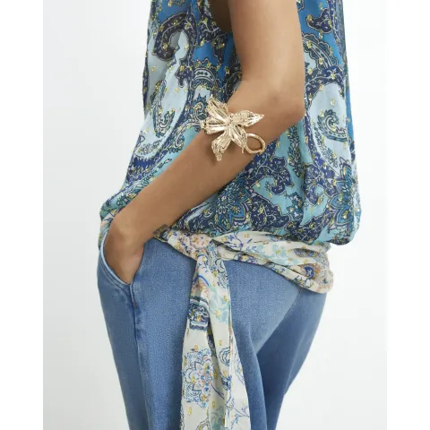 River Island Flower Open Cuff Bracelet