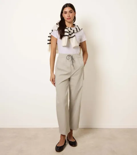 Women's Stone Elasticated Drawstring Trousers