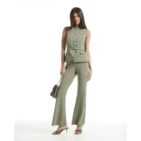 River Island Sleeveless Diamante Button Jumpsuit