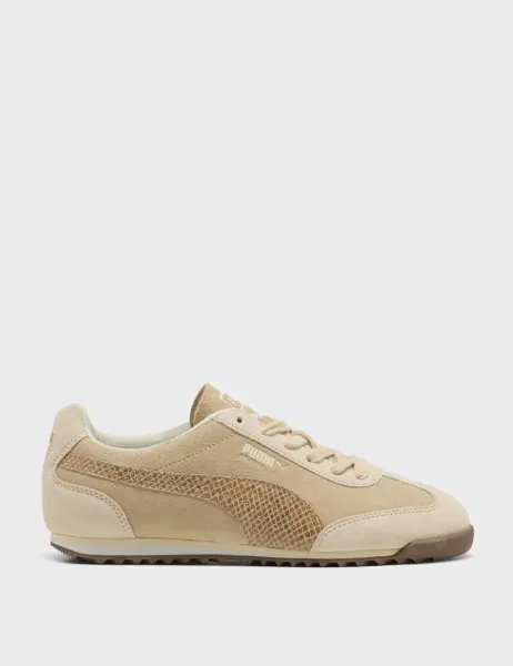 Puma Arizona Snake Print Suede Trainers Beige Mix