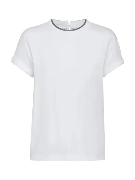 Women Contrast Layered T-Shirt White