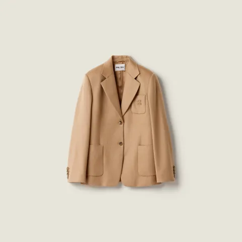Single-breasted camel hair jacket