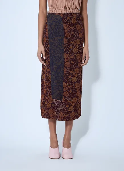 Silk-Blend Wrap Skirt
