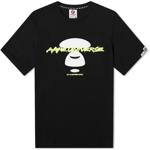 AAPE Neon Puff Effect Stencil Face T-Shirt