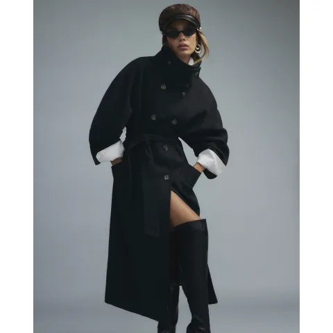 River Island Funnel Neck Robe Coat
