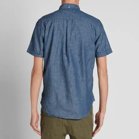 Short Sleeve Popover Chambray Shirt