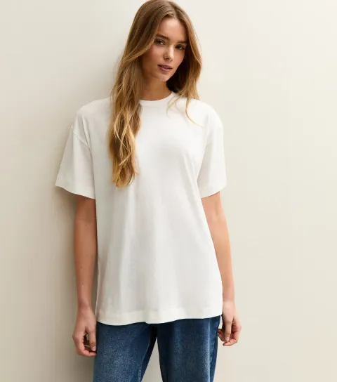 New Look Women's Off White Oversized T-Shirt
