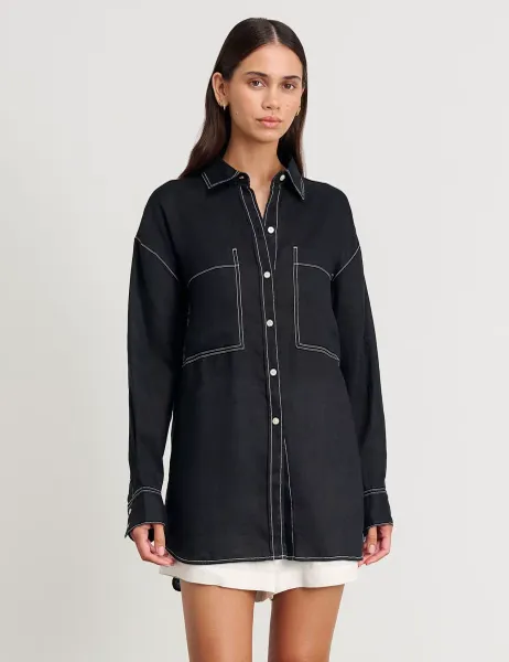 Jag Pure Linen Oversized Shirt