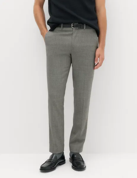 Marks & Spencer Slim Fit Wool Blend Suit Trousers Charcoal Mix