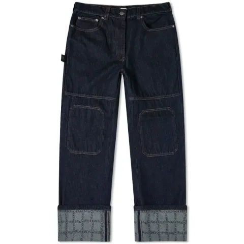 Logo Grid Turn Up Workwear Jeans