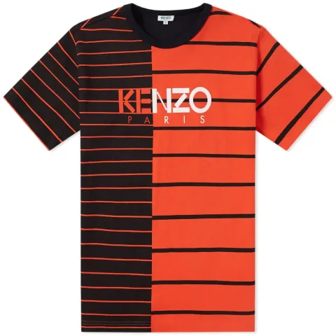 Assymetric Stripe Logo Tee