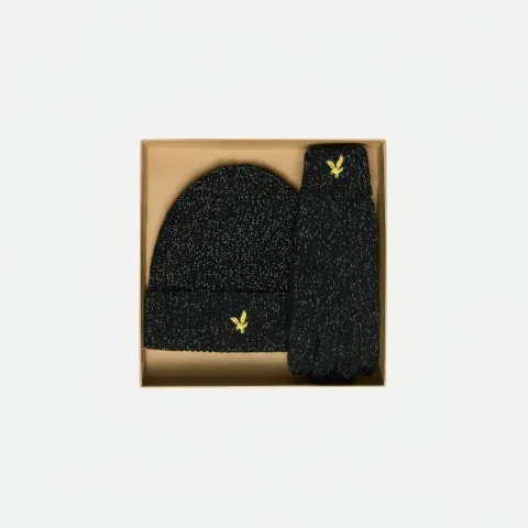 Lyle & Scott Reflective Beanie and Glove Set