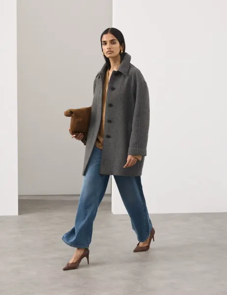 Autograph Longline Car Coat with Wool