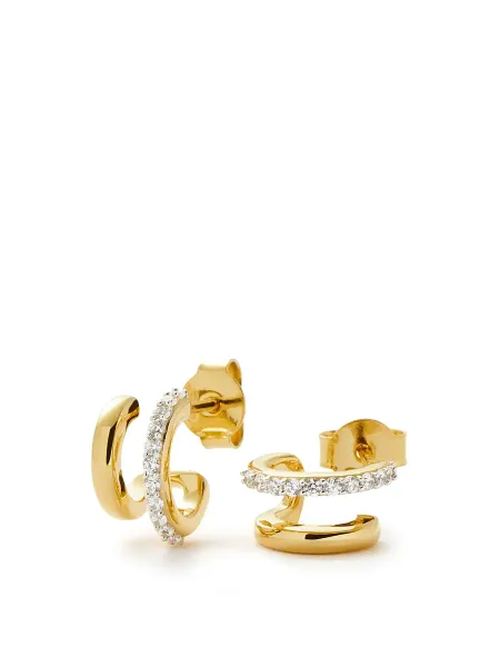 Missoma Double Huggie Earrings 18kt Gold Vermeil