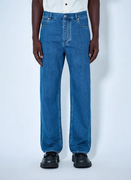 Straight-Leg Denim Jeans