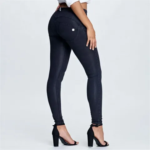 Freddy WRUP Denim - Mid Rise - Full Length - Black + Black Stitching