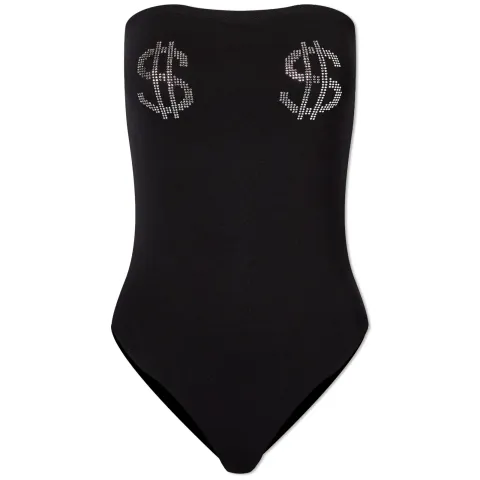 Dollar Embellished Bandeau Bodysuit