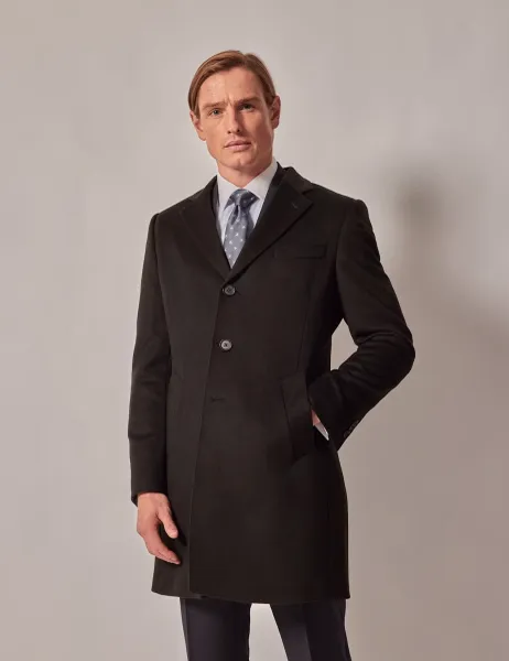 Hawes & Curtis Pure Wool Overcoat Green