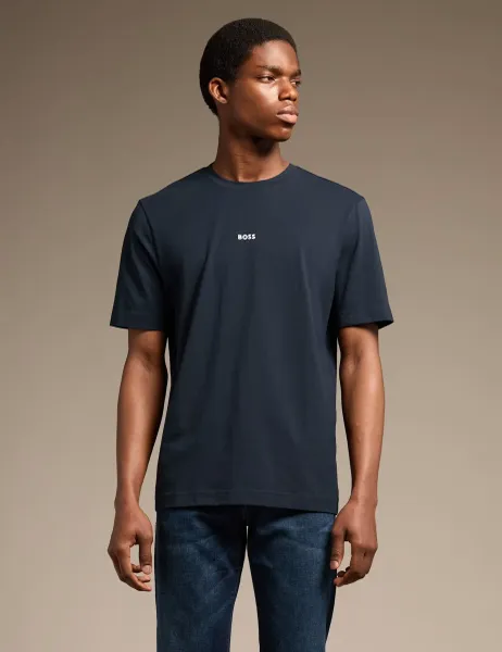 Boss TChup Cotton Rich Logo T-Shirt Navy
