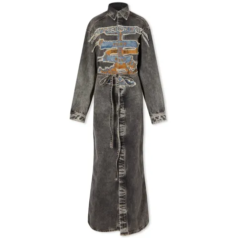 PARIS' BEST PATCH DENIM SHIRT DRESS
