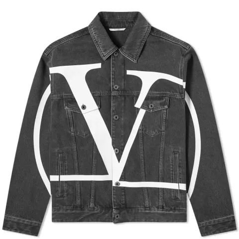 Large V Logo Denim Jacket
