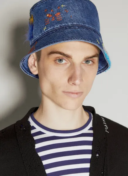 Mohair Patches Bucket Hat