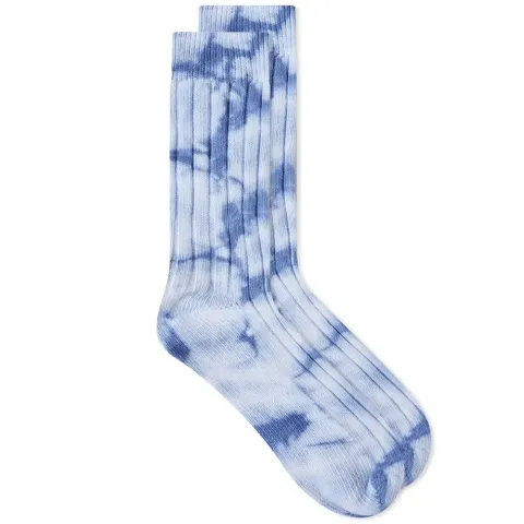 Dyed Ribbed Crew Socks
