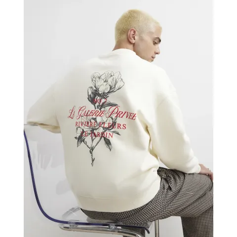 River Island Regular Fit Cotton Floral Sweatshirt
