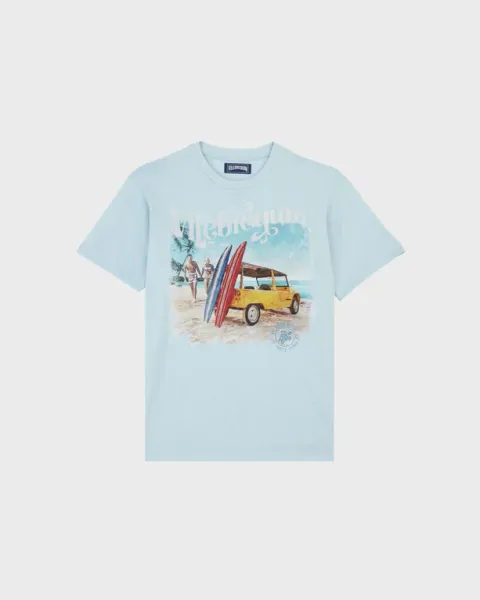 Vilebrequin Men Cotton T-shirt Surf And Mehari