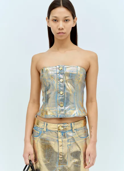 Coated Denim Top