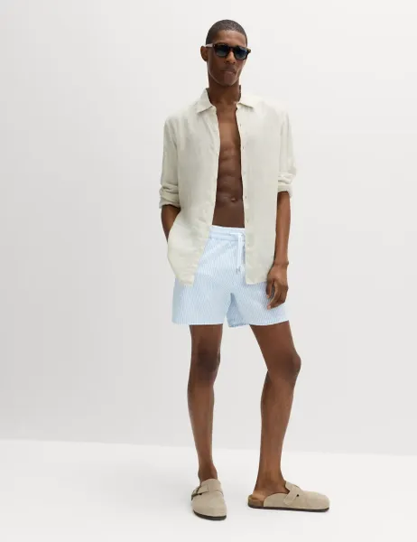 Marks & Spencer Seersucker Swim Shorts Powder Blue