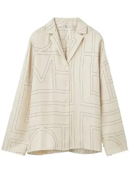 Monogram Silk Top Ivory