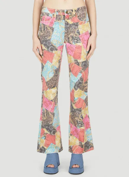 Printed Flared Jeans