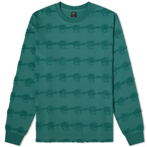 Running Head Textured Stripe Long Sleeve T-Shirt
