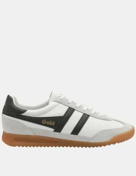 Gola Leather Colour Block Lace Up Trainers White Mix