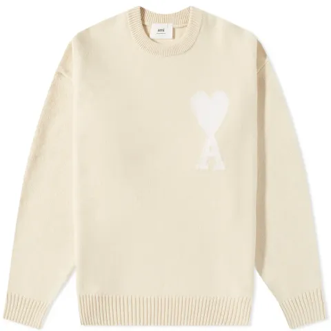 AMI Tonal Large A Heart Crew Knit