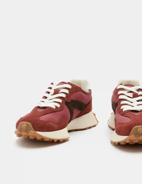 Marks & Spencer Suede Side Detail Trainers Wine