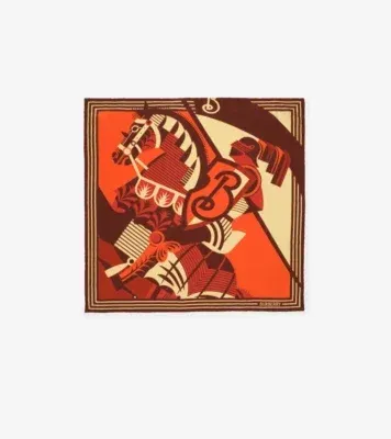 Knight Silk Scarf in Ruby red